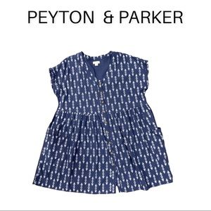 Peyton & Parker 1X blue linen dress